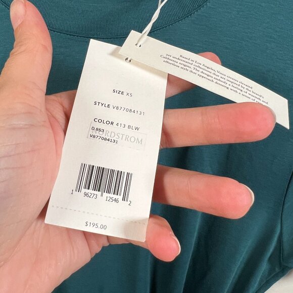 Vince Tie Waist Wrap Dress Size XS Green Minimal Work Office Career Comfy - Picture 6 of 12